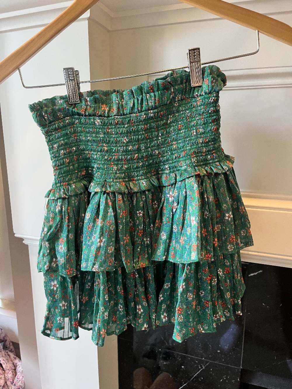 Beautiful Green Floral Skirt